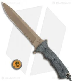 Chris Reeve Knives Green Beret Fixed Blade Knife (7" Flat Dark Earth Serr) -Knives Store Chris Reeve Knives Green Beret 7in FDE serr BHQ 67720 er size