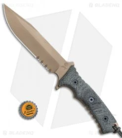 Chris Reeve Knives Pacific Fixed Blade Black Canvas Micarta (6.3" FDE PVD Serr) -Knives Store Chris Reeve Knives Pacific black canvas micarta FDE PVD serr BHQ 67722 er size