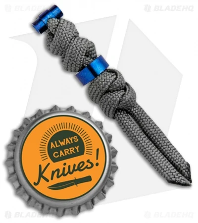 Chris Reeve Knives Small Charcoal Cord Tie Lanyard W/ Blue Bead 4 Chris Reeve Knives Small Charcoal Cord Tie Lanyard W/ Blue Bead - Image 2