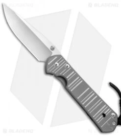 Chris Reeve Large Sebenza 21 Knife CGG "Think Twice Code" (3.625" Stonewash)