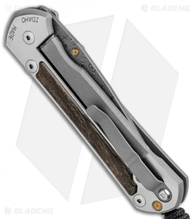 Chris Reeve Large Sebenza 21 Knife W/ Bog Oak Inlays (3.625" Raindrop Damascus) 4 Chris Reeve Large Sebenza 21 Knife W/ Bog Oak Inlays (3.625" Raindrop Damascus) - Image 2