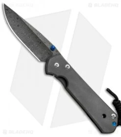 Chris Reeve Large Sebenza 21 Frame Lock Knife Titanium (3.6" Raindrop Damascus)