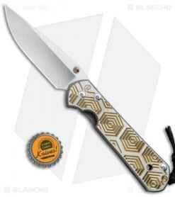 Chris Reeve Large Sebenza 21 Knife CGG Gold Hex (3.625" Stonewash) -Knives Store Chris Reeve Large Sebenza 21 Hex Gold BHQ 67727 jr bottlecap