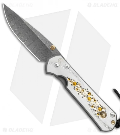 Chris Reeve Large Sebenza 21 Knife Unique Graphic W/Cabochon (Ladder Damascus) 3 Chris Reeve Large Sebenza 21 Knife Unique Graphic W/Cabochon (Ladder Damascus)