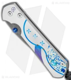 Chris Reeve Large Sebenza 21 Knife Unique Graphic W/Opal Mosaic (Raindrop Dam) -Knives Store Chris Reeve Large Sebenza 21 Unique Graphic Opal Mosaic Raindrop Damascus BHQ 109164 jr spine