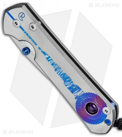 Large Sebenza 21 Unique Graphic Pinwheel Amethyst Cobochon (3.625" Polish) 4 Large Sebenza 21 Unique Graphic Pinwheel Amethyst Cobochon (3.625" Polish) - Image 2