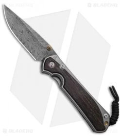 Chris Reeve Large Sebenza 31 Bog Oak (3.62" Boomerang Damascus) Right Hand
