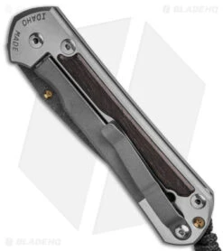 Chris Reeve Large Sebenza 31 LH Bog Oak (3.6" Damascus) -Knives Store Chris Reeve Large Sebenza 31 Bog Oak Ladder Damascus Left Hand BHQ 98953 td side