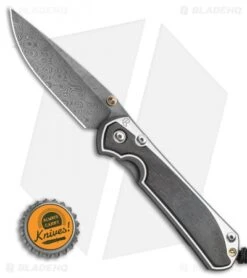 Chris Reeve Large Sebenza 31 Inlay Bog Oak (3.6" Raindrop Damascus) -Knives Store Chris Reeve Large Sebenza 31 Bog Oak Raindrop Damascus BHQ 98955 LS Bottlecap