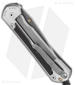 Chris Reeve Large Sebenza 31 Inlay Bog Oak (3.6" Raindrop Damascus) -Knives Store Chris Reeve Large Sebenza 31 Bog Oak Raindrop Damascus BHQ 98955 LS Side