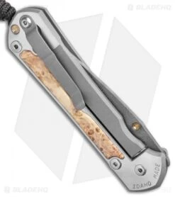 Chris Reeve Large Sebenza 31 Box Elder Ladder Damascus Left-Hand (3.625") -Knives Store Chris Reeve Large Sebenza 31 Box Elder Ladder Damascus Left Hand BHQ 98959 LS Side