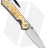 Chris Reeve Large Sebenza 31 Left Hand Frame Lock Knife Box Elder Burl (Satin)