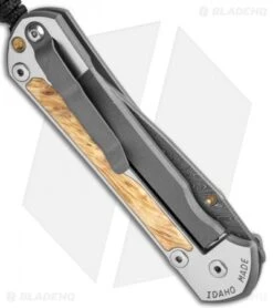 Chris Reeve Large Sebenza 31 Box Elder (3.62" Boomerang Damascus) Left-Hand -Knives Store Chris Reeve Large Sebenza 31 LEFT HAND Box Elder Boomerang Damascus BHQ 118512 JR side