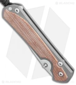 Chris Reeve Left-Hand Large Sebenza 31 Knife Natural Micarta (3.625" Stonewash) -Knives Store Chris Reeve Large Sebenza 31 Natural Micarta Left Hand BHQ 98934 LS Spine