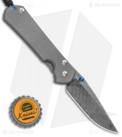 Chris Reeve Left-Hand Large Sebenza 31 Knife Ti (3.625" Raindrop Damascus) -Knives Store Chris Reeve Large Sebenza 31 Raindrop Damascus Left Hand BHQ 99021 LS Bottlecap