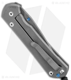 Chris Reeve Large Sebenza 31 Unique Graphic Triple Mosaic Opal Blue (3.6" Rain.) -Knives Store Chris Reeve Large Sebenza 31 Unique Graphic Triple Mosaic Raindrop Damascus BHQ 144654 jr side