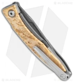 Chris Reeve Mnandi Folding Knife Box Elder Burl Inlay (2.75" Damascus) 8 Chris Reeve Mnandi Folding Knife Box Elder Burl Inlay (2.75" Damascus) -Knives Store Chris Reeve Mnandi Box Elder Burl Basketweave Damascus BHQ 114479 jr side