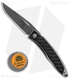 Chris Reeve Mnandi Gentleman's Knife Carbon Fiber (2.75" Raindrop Damascus) -Knives Store Chris Reeve Mnandi Gentlemans Knife Carbon FIber Raindrop Damascus BHQ 78016 er bottlecap