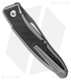 Chris Reeve Mnandi Gentleman's Knife Carbon Fiber (2.75" Ladder Damascus) -Knives Store Chris Reeve Mnandi Gentlemans Knife Carbon Fiber 2.75 Ladder Damascus BHQ 78014 LS Side