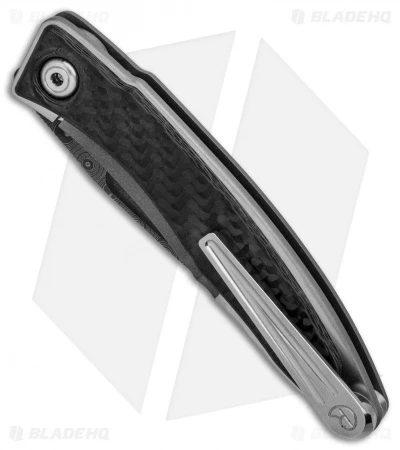 Chris Reeve Mnandi Left Handed Knife Carbon Fiber (2.75" Raindrop Damascus) 5 Chris Reeve Mnandi Left Handed Knife Carbon Fiber (2.75" Raindrop Damascus) - Image 3