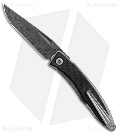 Chris Reeve Mnandi Left Handed Knife Carbon Fiber (2.75" Raindrop Damascus) 4 Chris Reeve Mnandi Left Handed Knife Carbon Fiber (2.75" Raindrop Damascus) - Image 2