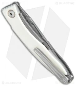 Chris Reeve Mnandi Knife Mammoth Inlay (2.75" Basketweave Damascus) -Knives Store Chris Reeve Mnandi Mammoth Inlay Basketweave Damascus BHQ 79724 jr side