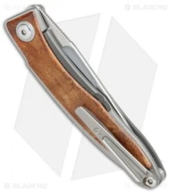 Chris Reeve Mnandi Mesquite Burl Folding Knife (2.75" Satin Plain) 2006 -Knives Store Chris Reeve Mnandi Mesquite Brul satin plain BHQ 75584 er side