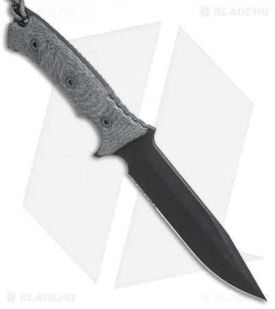 Chris Reeve Knives Pacific Fixed Blade Black Canvas Micarta (6.3" Blk PVD Serr) 4 Chris Reeve Knives Pacific Fixed Blade Black Canvas Micarta (6.3" Blk PVD Serr) - Image 2