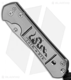 Chris Reeve Small Sebenza 21 Folding Knife CGG Join Or Die (2.94" Stonewash) -Knives Store Chris Reeve Small Sebenza 21 CGG Join or Die SW BHQ 80796 er spine