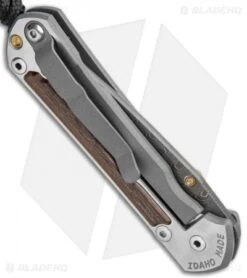 Chris Reeve Left Hand Small Sebenza 31 Knife Bog Oak (2.94" Boomerang Damascus) -Knives Store Chris Reeve Small Sebenza 31 Bog Oak Boomerang Damascus Left BHQ 117970 jr side