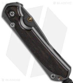 Chris Reeve Left Hand Small Sebenza 31 Bog Oak (3" Ladder Damascus) -Knives Store Chris Reeve Small Sebenza 31 Bog Oak Ladder Damascus Left Hand BHQ 98992 td side