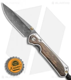 Chris Reeve Small Sebenza 31 Knife Bog Oak (2.94" Raindrop Damascus) -Knives Store Chris Reeve Small Sebenza 31 Bog Oak Raindrop Damascus BHQ 98993 LS Bottlecap