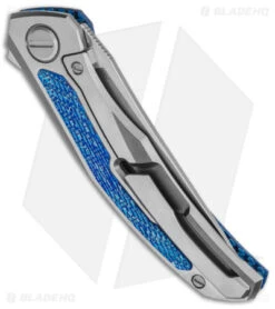 Shirogorov/Chris Reeve UniQuantum Frame Lock Knife Dark Blue Alutex (4" BB) 8 Shirogorov/Chris Reeve UniQuantum Frame Lock Knife Dark Blue Alutex (4" BB) -Knives Store Shirogorov and Chris Reeve Collab UniQuantum SE Alutex Dark Blue Satin BHQ 147523 jr side