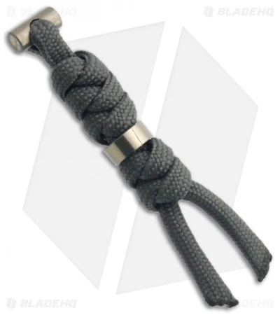Chris Reeve Knives Large Charcoal Cord Tie Lanyard W/ Silver Bead 3 Chris Reeve Knives Large Charcoal Cord Tie Lanyard W/ Silver Bead