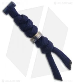 Chris Reeve Knives Large Midnight Blue Cord Tie Lanyard W/ Gears Bead