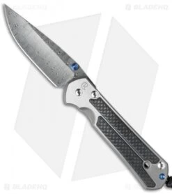 Chris Reeve Large Sebenza 21 Knife W/ Carbon Fiber Inlays (3.625" Damascus)