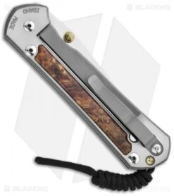 Chris Reeve Large Sebenza 21 Knife W/ Honduran Rosewood & 2 Studs (3.625" Plain) -Knives Store chris reeve large sebenza 21 wood hondruan rosewood double thumb lug back