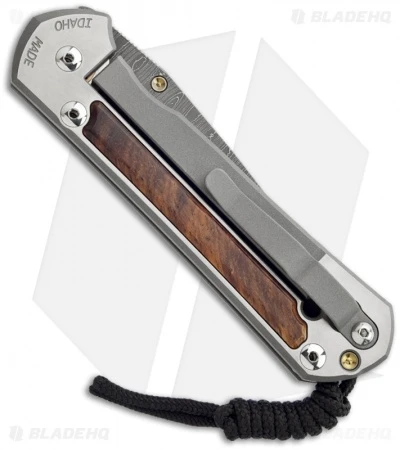 Chris Reeve Large Sebenza 21 Knife W/ Honduran Rosewood Inlay (3.625" Damascus) 4 Chris Reeve Large Sebenza 21 Knife W/ Honduran Rosewood Inlay (3.625" Damascus) - Image 2