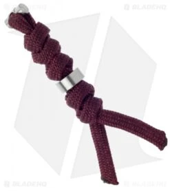 Chris Reeve Knives Small Burgundy Cord Tie Lanyard W/ Silver Bead