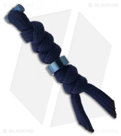 Chris Reeve Knives Small Midnight Blue Cord Tie Lanyard W/ Blue Bead 3 Chris Reeve Knives Small Midnight Blue Cord Tie Lanyard W/ Blue Bead
